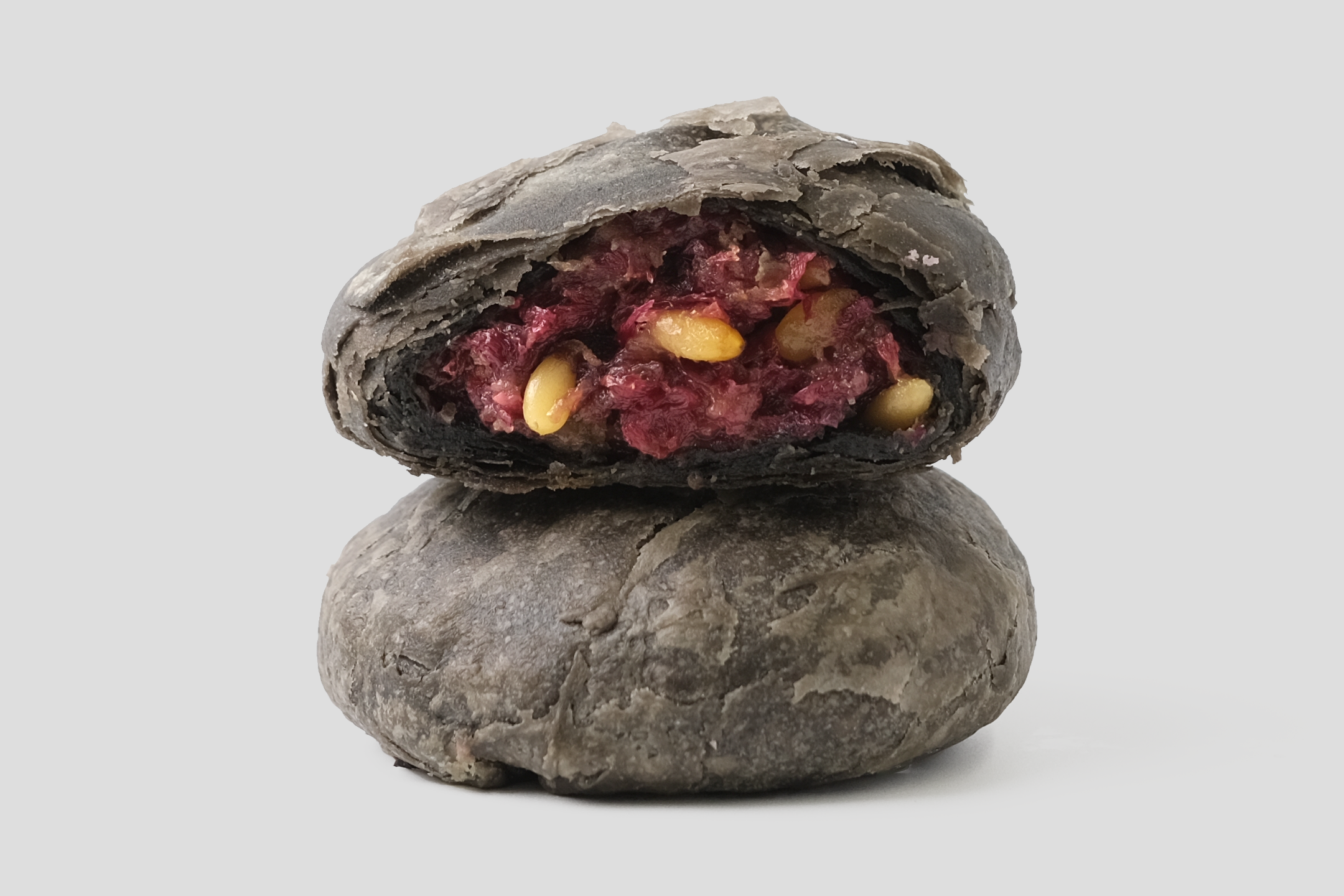 activated-charcoal-pine-nuts-rose-cake cover image